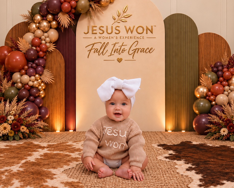 A child in Jesus Won apparel