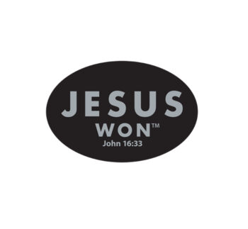 Jesus Won Sticker - Black/Grey