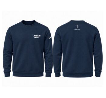 Jesus Won Pullover - Nike Club Fleece Sleeve Swoosh Crew