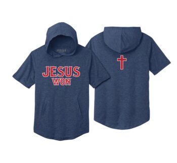 Short Sleeve Hoodie - Boston - Heather Navy