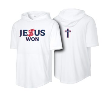 USA Short Sleeve Hoodie - White